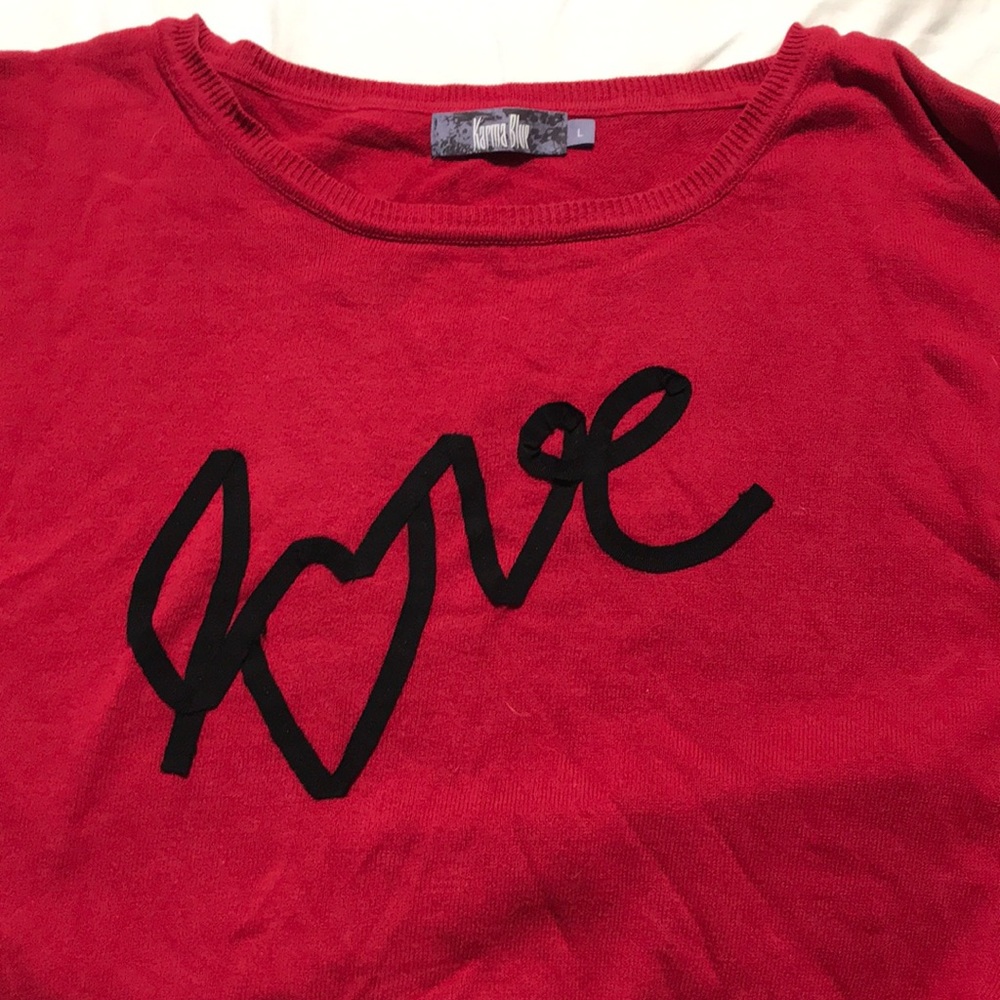 Love red crop sweater